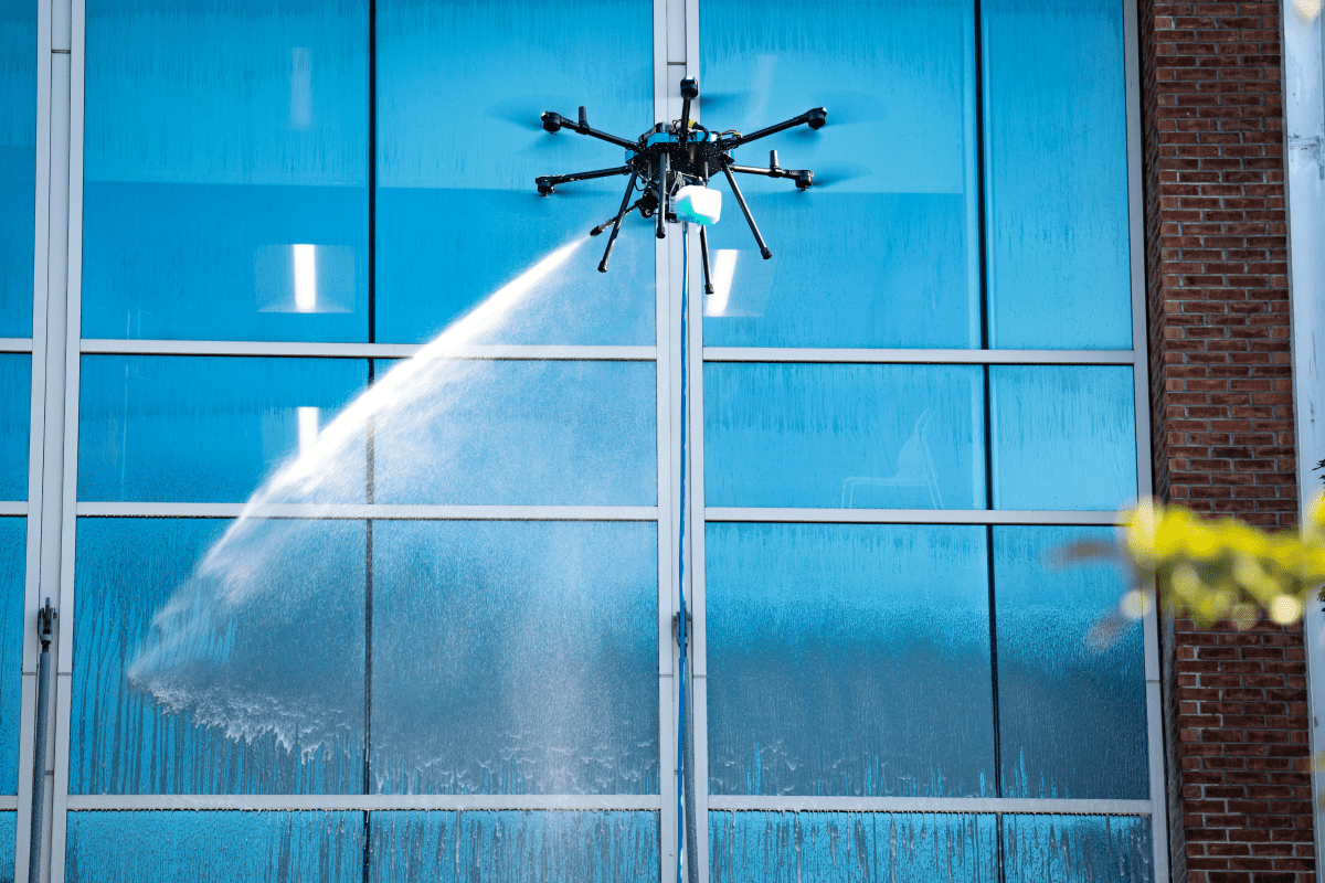 Sherpa drone cleaning high-rise
